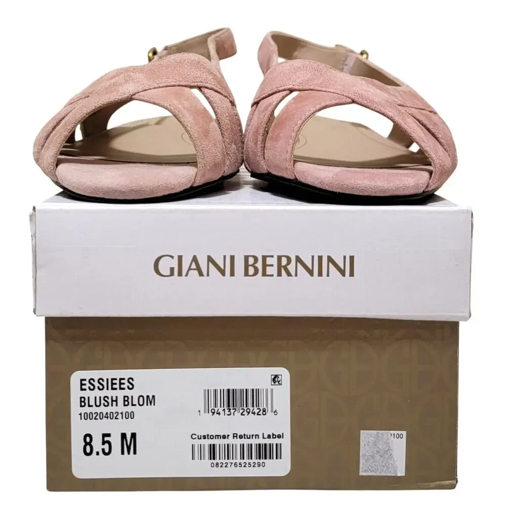 Giani Bernini Essie Slingback Fisherman Sandals Size US 8.5M Blush Pink Suede